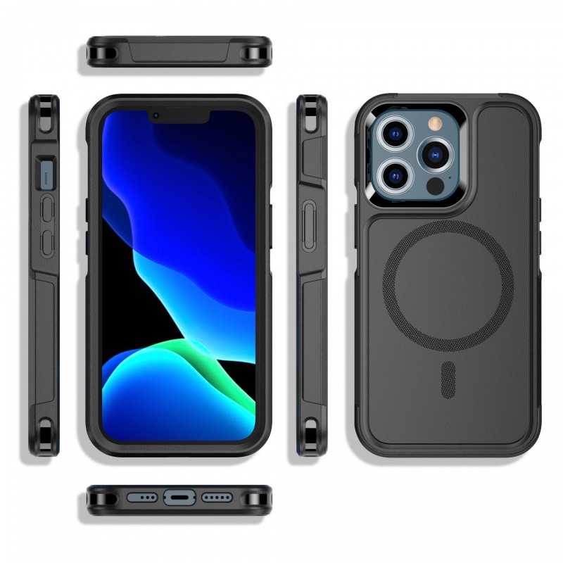 Shockproof Rugged Phone Case with Magesafe Magnetic Adsorption